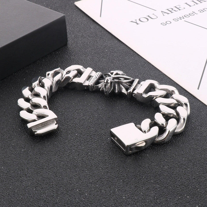 KALEN Punk Wolf Stainless Steel Bracelet For Men Charm Bracelet Jewelry Accessories.