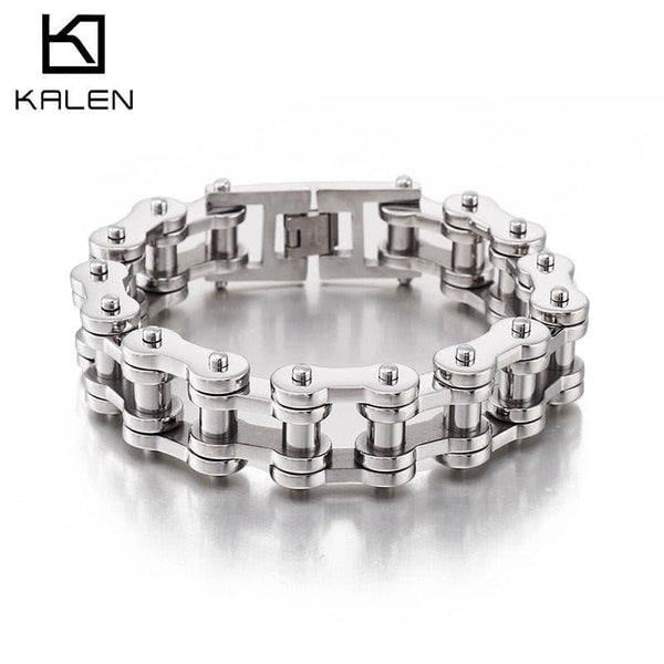 Kalen Retro Brushed Bike Motorcycle Link Chain Cool Men Bracelet  Stainless Steel 225CM Jewelry.