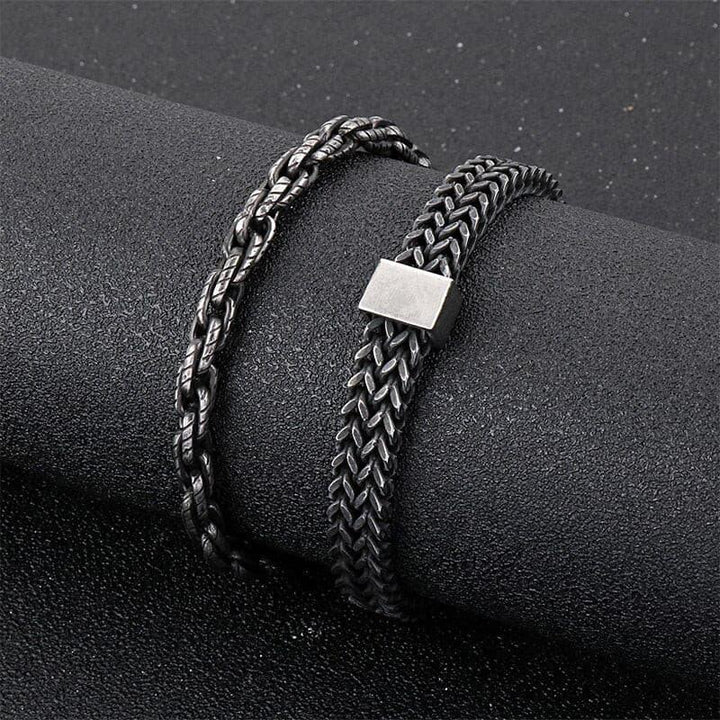 KALEN Retro Matte Link Chain Bracelet Men 22cm 20cm Stainless Steel Mesh Chain Bangle Homme Jewelry 2020.