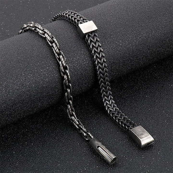 KALEN Retro Matte Link Chain Bracelet Men 22cm 20cm Stainless Steel Mesh Chain Bangle Homme Jewelry 2020.