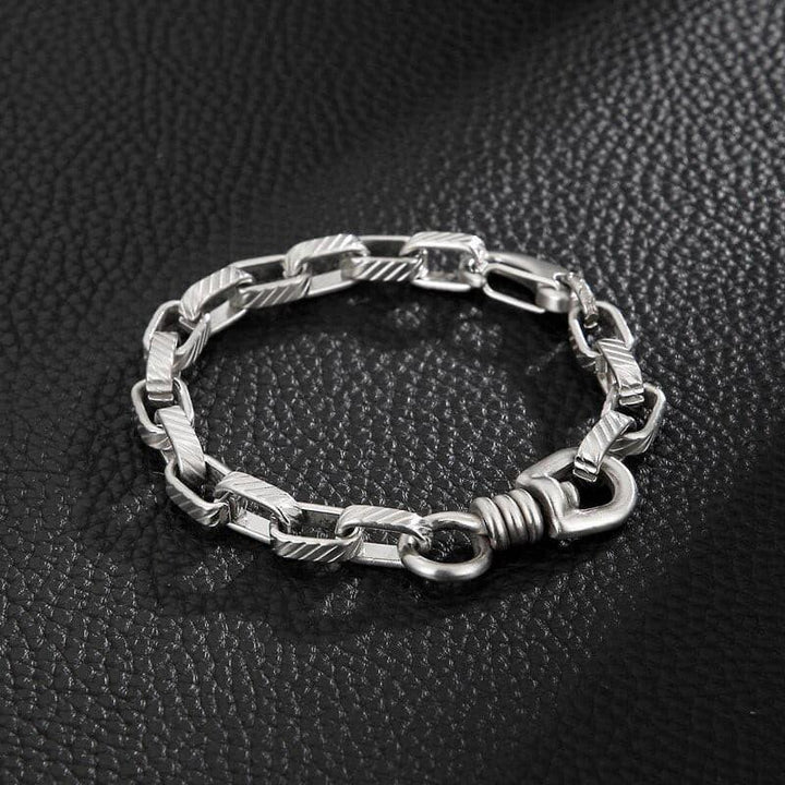 Kalen Retro Simple Wristband Chain Men's Stainless Steel Boiled Black Bracelet Jewelry 2021.