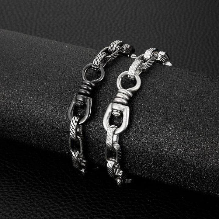 Kalen Retro Simple Wristband Chain Men's Stainless Steel Boiled Black Bracelet Jewelry 2021.