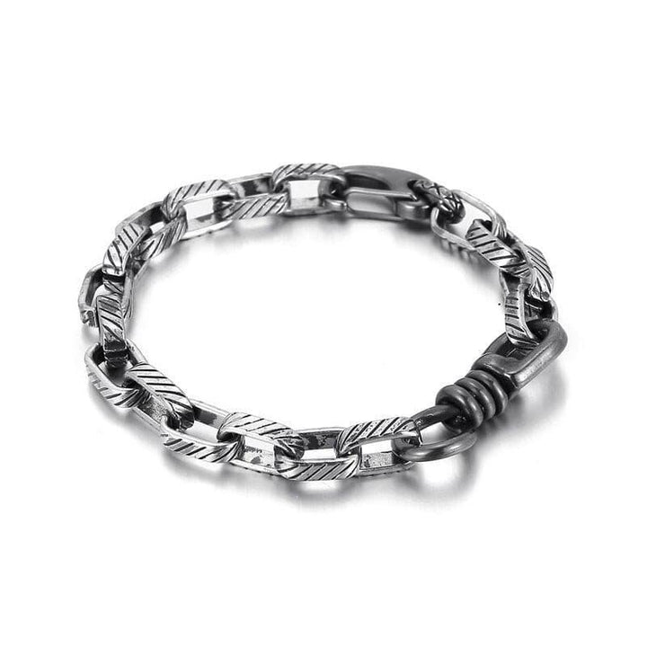 Kalen Retro Simple Wristband Chain Men's Stainless Steel Boiled Black Bracelet Jewelry 2021.