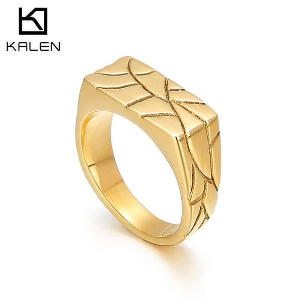 Kalen Rock Men's And Women Stainless Steel Engraving Ring Size6-11 Fashion Jewelry.