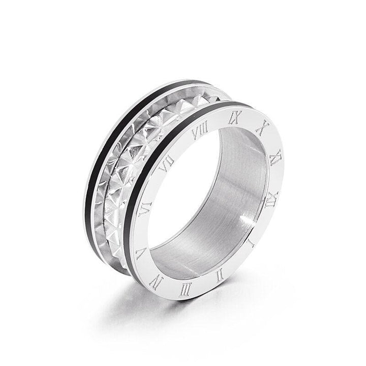 Kalen Rome 8mm Fashion Resin Stainless Steel Ring Multi-Style Ring Female Trend Jewelry.