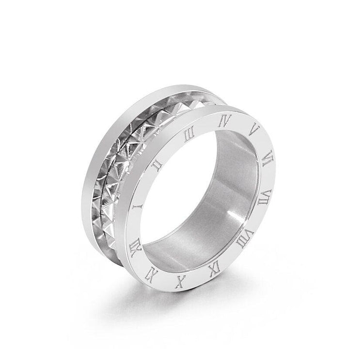 Kalen Rome 8mm Fashion Resin Stainless Steel Ring Multi-Style Ring Female Trend Jewelry.