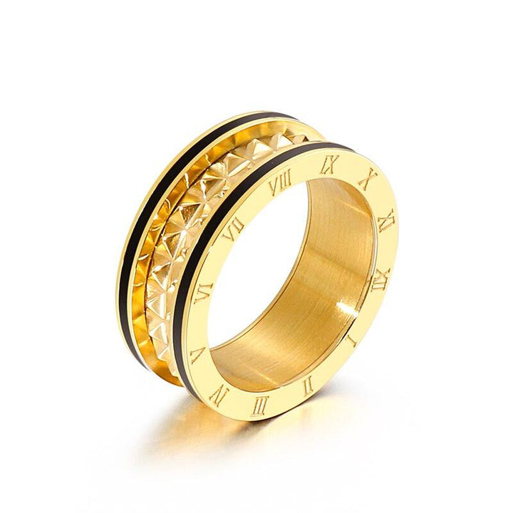 Kalen Rome 8mm Fashion Resin Stainless Steel Ring Multi-Style Ring Female Trend Jewelry.