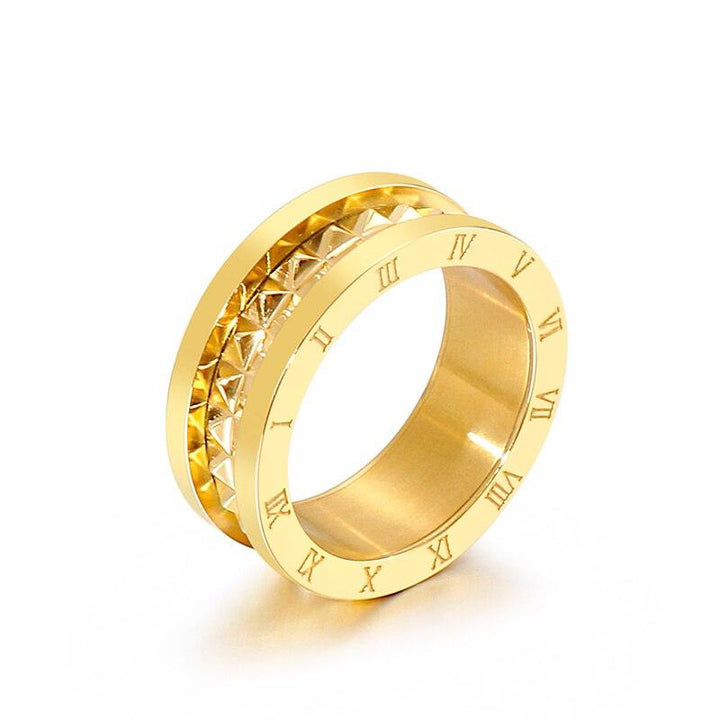 Kalen Rome 8mm Fashion Resin Stainless Steel Ring Multi-Style Ring Female Trend Jewelry.