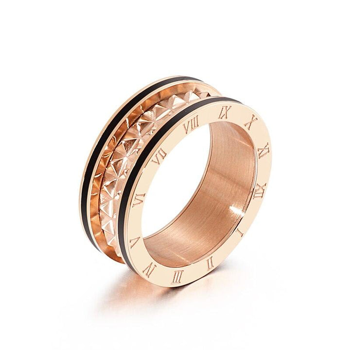 Kalen Rome 8mm Fashion Resin Stainless Steel Ring Multi-Style Ring Female Trend Jewelry.