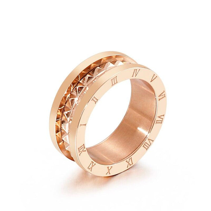 Kalen Rome 8mm Fashion Resin Stainless Steel Ring Multi-Style Ring Female Trend Jewelry.