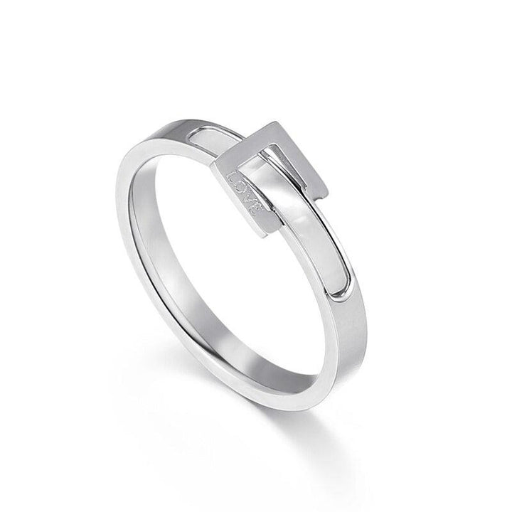 Kalen Rule Fashion Unique Decoration Ladies Ring Love Carved Stainless Steel Gift Jewelry.