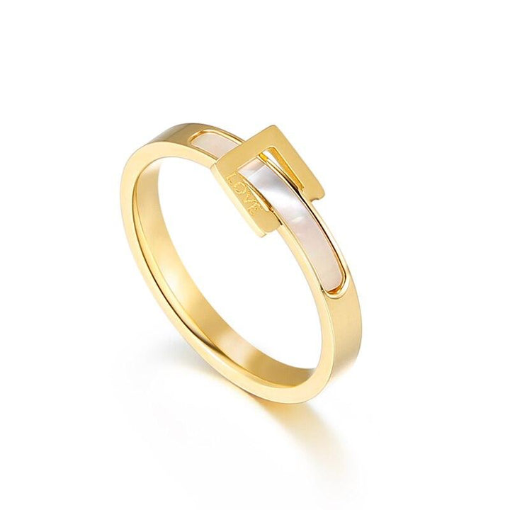 Kalen Rule Fashion Unique Decoration Ladies Ring Love Carved Stainless Steel Gift Jewelry.