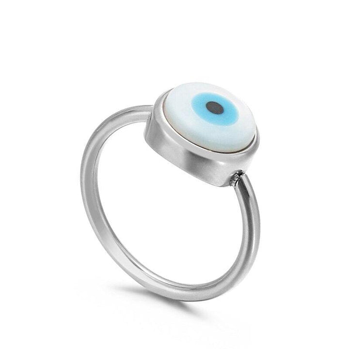 KALEN Shell Lucky Protection Eyes Rings For Women Best Fashion Party Jewelry Girl Charm Gift Blue Evil Eye Turquoise Anillos.