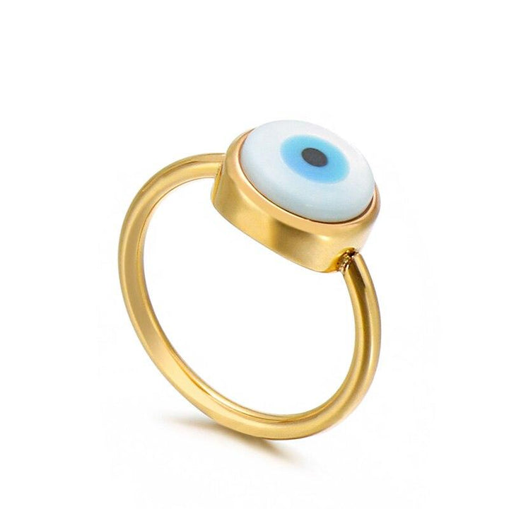 KALEN Shell Lucky Protection Eyes Rings For Women Best Fashion Party Jewelry Girl Charm Gift Blue Evil Eye Turquoise Anillos.