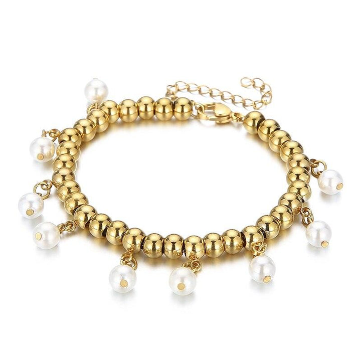 KALEN Shell Round Pearl Bracelet For Women Bohemian Tassels Pearl Bracelet Jewelry Girl Daughter Birthday Gift.