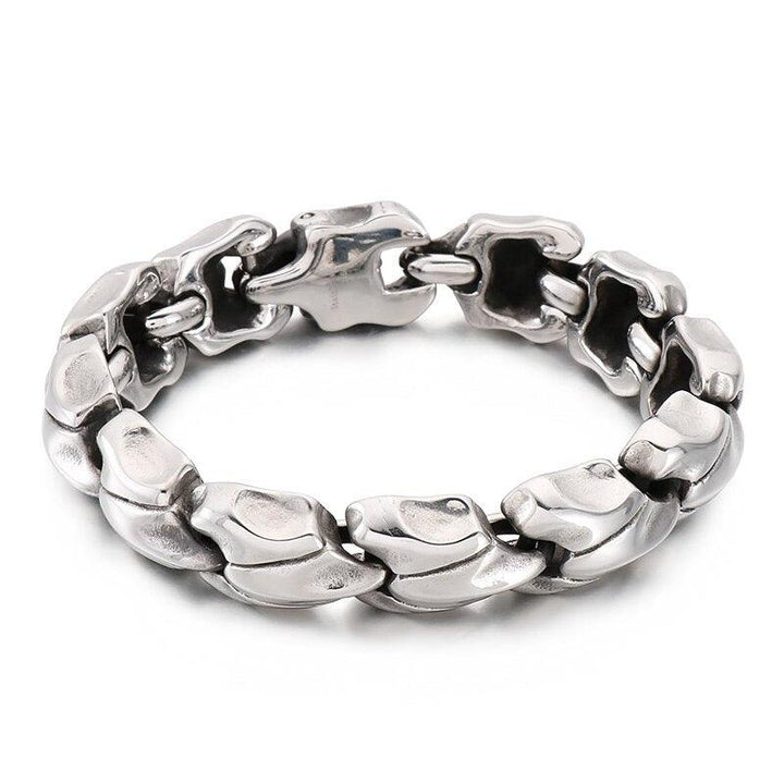 Kalen Shiny Polished Stainless Steel Bracelet For Men's Casual Trend  Link Accessories Jewelry.