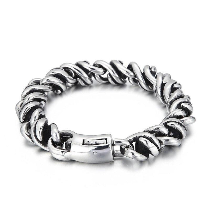 Kalen Shiny Stainless Steel Twisted Chain Bracelet Men's Gothic Style Jewelry Punk Accessories Rock Party.