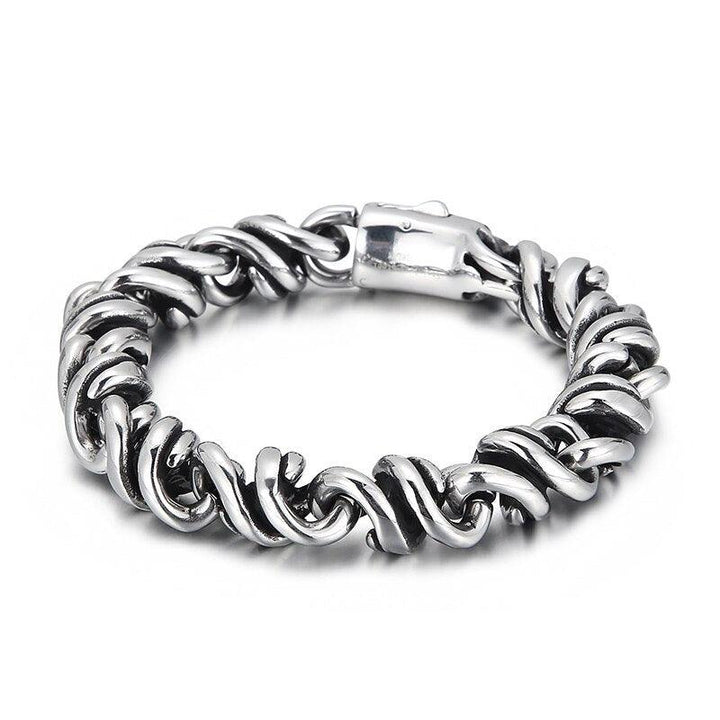 Kalen Shiny Stainless Steel Twisted Chain Bracelet Men's Gothic Style Jewelry Punk Accessories Rock Party.
