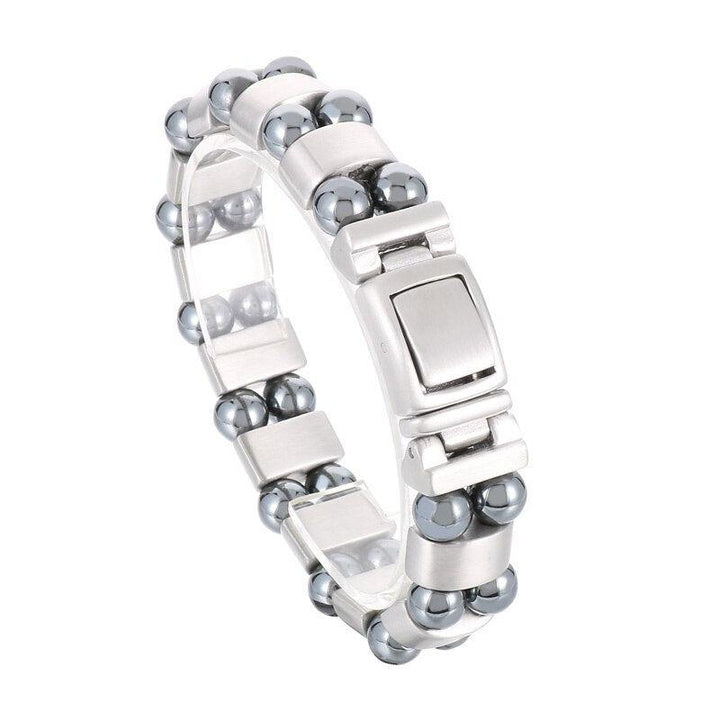KALEN Simple Beaded Elastic Magnetic Magnet Bracelet Stainless Steel Men Jewelry Gift Bracelet.