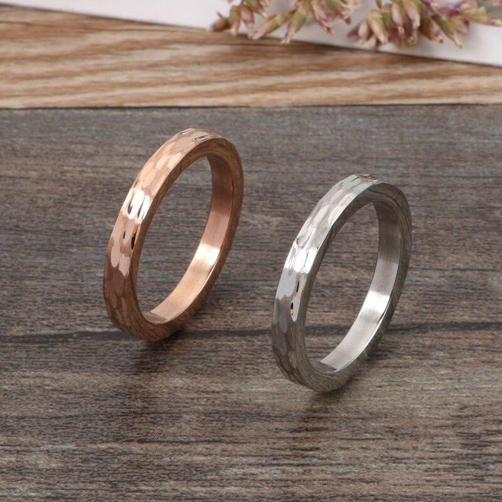 Kalen Simple Design Gold Rose Gold Stainless Steel Rings For Women High Polished Shiny Wedding Bands Mujer Anillos.