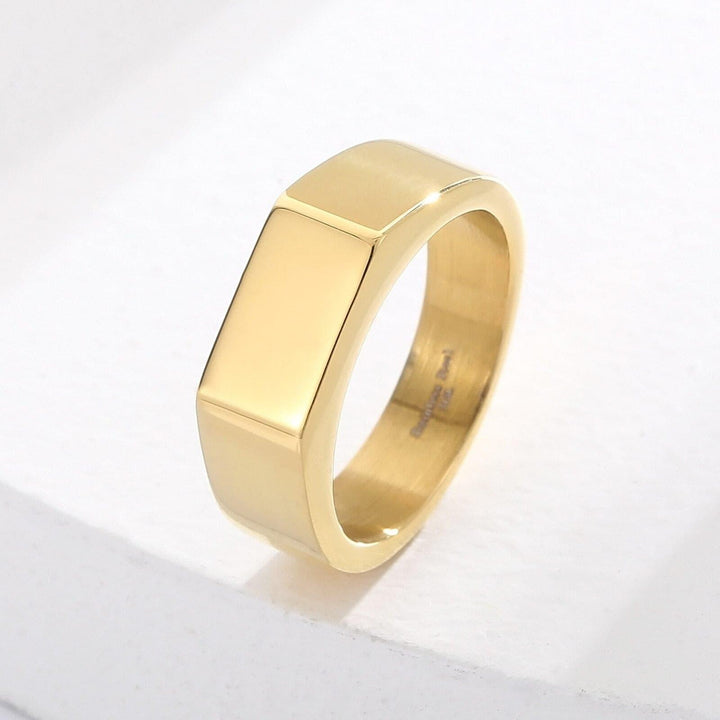 KALEN Simple Geometry Ring Men Stainless Steel 316L Classic Trendy Jewelry.