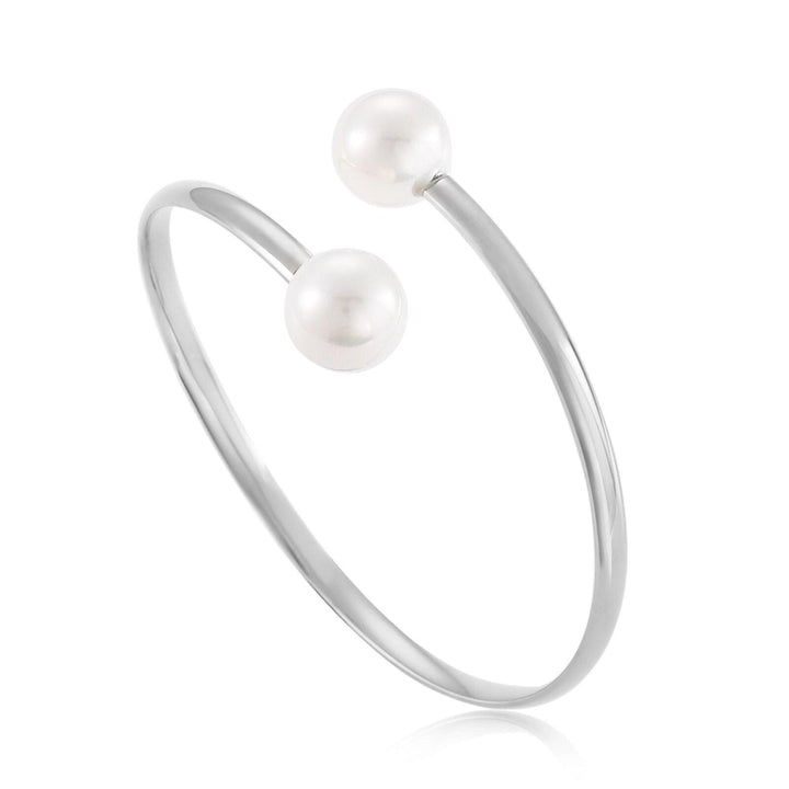 Kalen Simple Imitate Pearls Two Round Shape Pearl Metal Beads Adjustable Bracelets Charm Jewelry Accessories Gift Size 12mm.