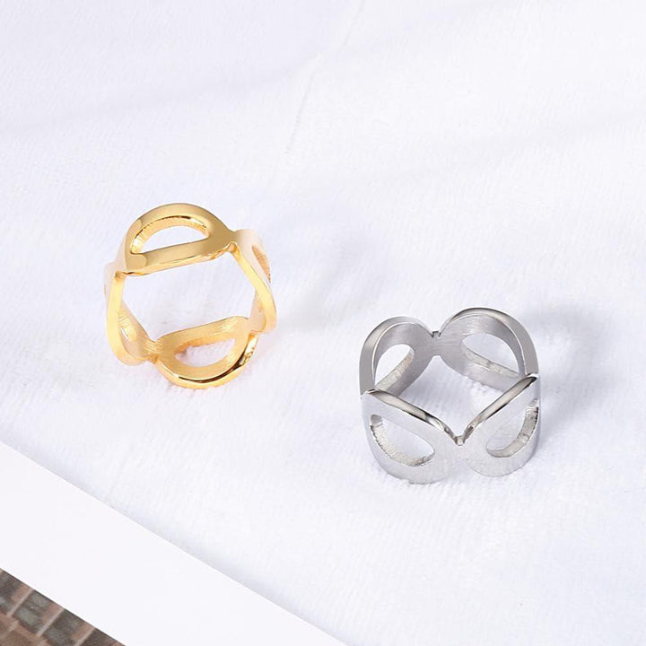 Kalen Simple Round Fresh Design Finger Stainless Steel Ring Charm Rings for Women Party Jewelry Girl Gift.