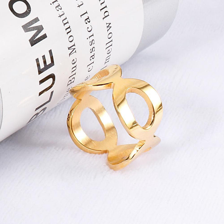 Kalen Simple Round Fresh Design Finger Stainless Steel Ring Charm Rings for Women Party Jewelry Girl Gift.