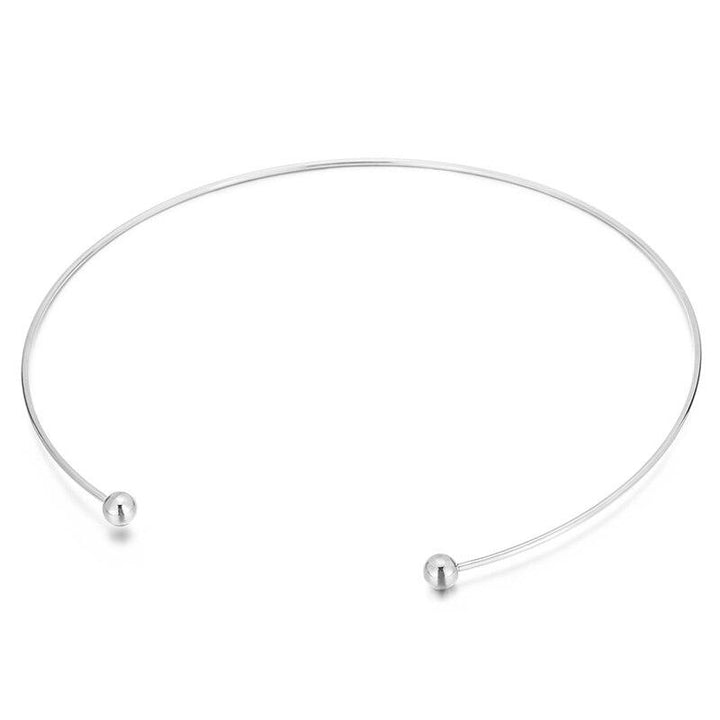 Kalen Simple Stainless Steel Zircon Torques For Women Gold Color Cuff Choker Necklaces Mujer Fashion Jewelry Girls Accessory.
