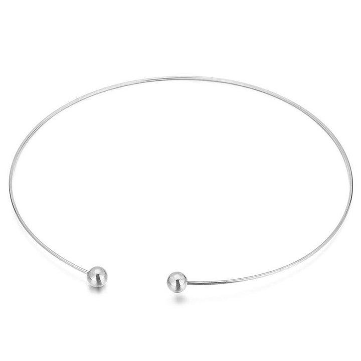 Kalen Simple Stainless Steel Zircon Torques For Women Gold Color Cuff Choker Necklaces Mujer Fashion Jewelry Girls Accessory.