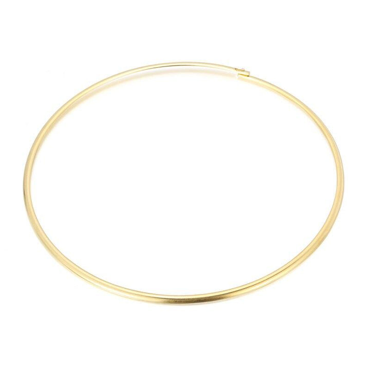 Kalen Simple Stainless Steel Zircon Torques For Women Gold Color Cuff Choker Necklaces Mujer Fashion Jewelry Girls Accessory.