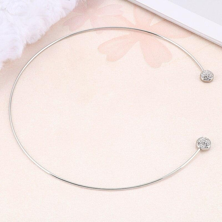 Kalen Simple Stainless Steel Zircon Torques For Women Gold Color Cuff Choker Necklaces Mujer Fashion Jewelry Girls Accessory.