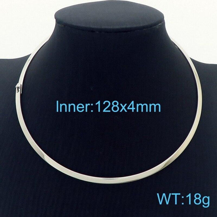 Kalen Simple Stainless Steel Zircon Torques For Women Gold Color Cuff Choker Necklaces Mujer Fashion Jewelry Girls Accessory.