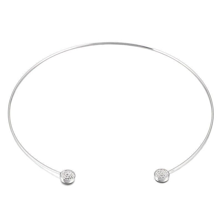 Kalen Simple Stainless Steel Zircon Torques For Women Gold Color Cuff Choker Necklaces Mujer Fashion Jewelry Girls Accessory.