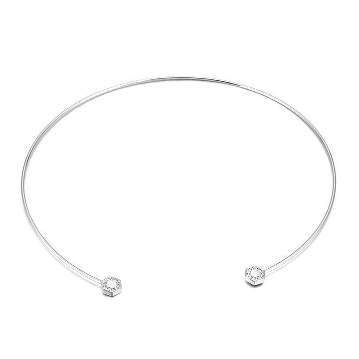 Kalen Simple Stainless Steel Zircon Torques For Women Gold Color Cuff Choker Necklaces Mujer Fashion Jewelry Girls Accessory.