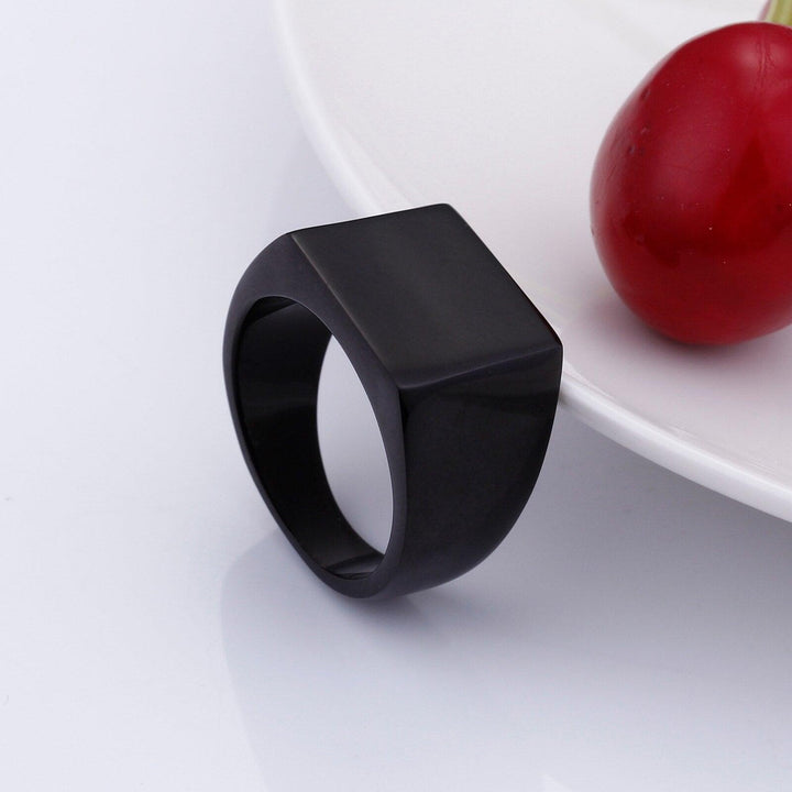 KALEN Simple Style Square Ring Classic Ring Wedding Engagement Jewelry Polished Plate Ring Couple Rings Male Party Gift.