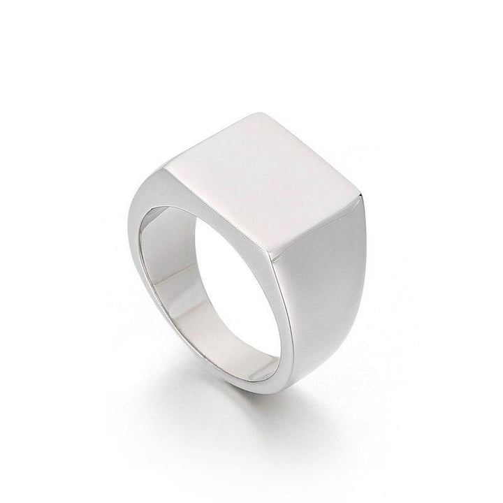 KALEN Simple Style Square Ring Classic Ring Wedding Engagement Jewelry Polished Plate Ring Couple Rings Male Party Gift.