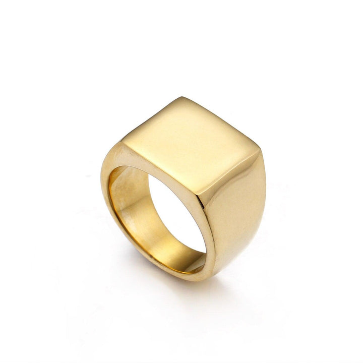 KALEN Simple Style Square Ring Classic Ring Wedding Engagement Jewelry Polished Plate Ring Couple Rings Male Party Gift.