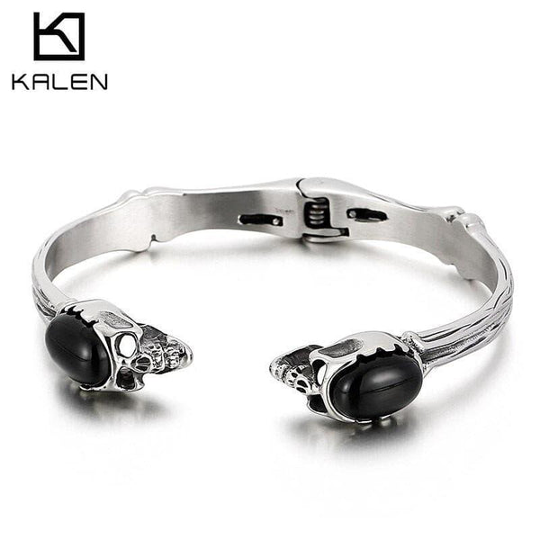 Kalen Skull Cuff Bracelet Men's High Quality Stainless Steel Bracelet Exquisite Jewelry.