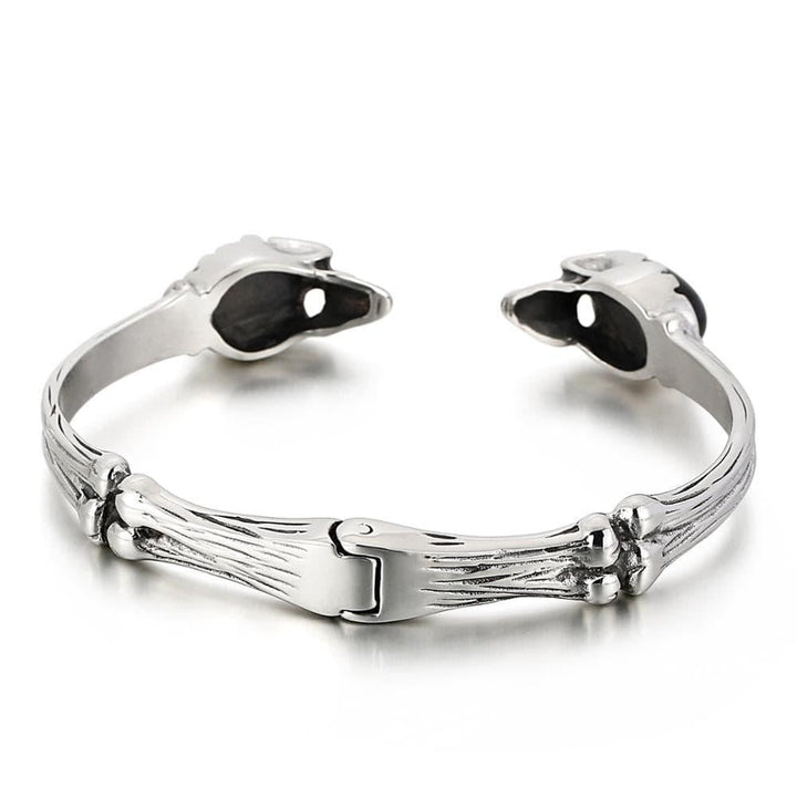 Kalen Skull Cuff Bracelet Men's High Quality Stainless Steel Bracelet Exquisite Jewelry.