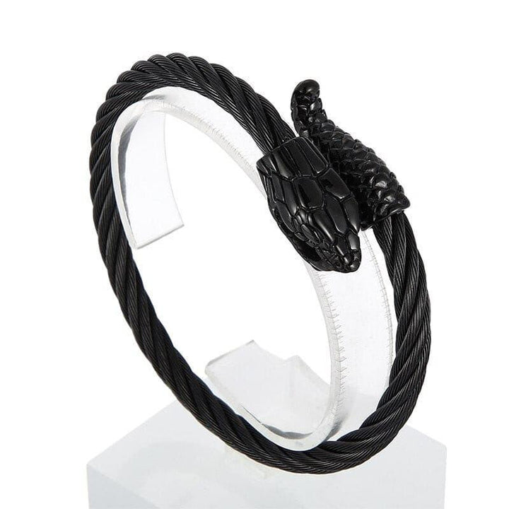 KALEN Snake Bangle Men Stainless Steel Punk Jewelry Wire Rope 4 Colors.