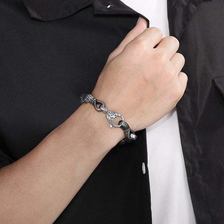KALEN Stainless Steel 316L Link Chain Bracelet Men Vintage Color Easy Hook Hand Jewelry.