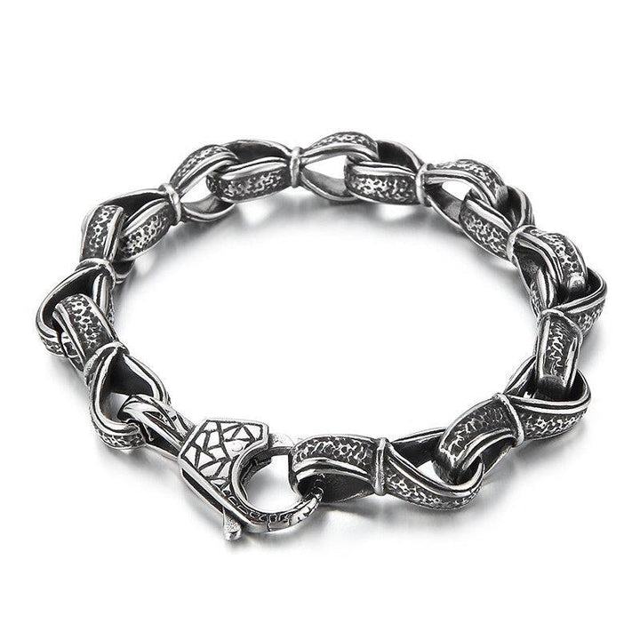 KALEN Stainless Steel 316L Link Chain Bracelet Men Vintage Color Easy Hook Hand Jewelry.