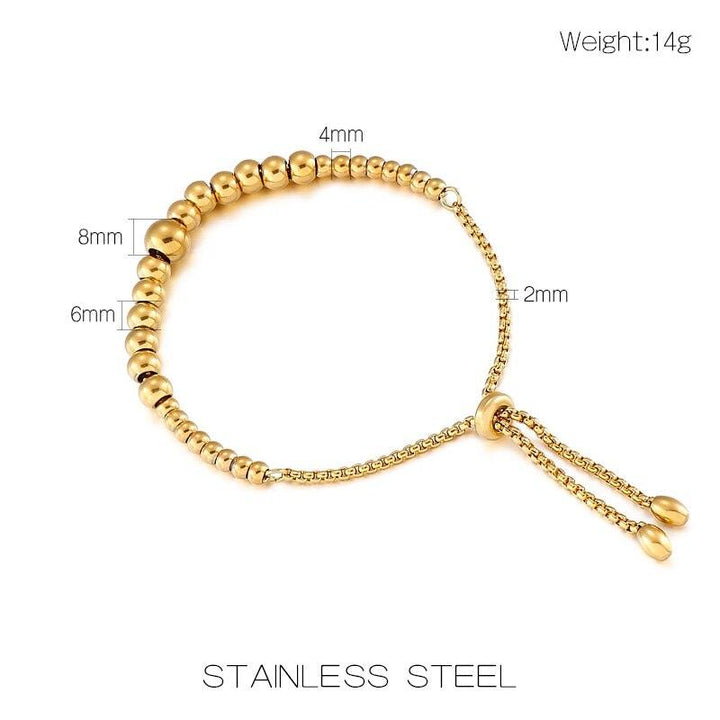 KALEN Stainless Steel Ball Bracelet For Women Korean Silver Gold Color Ball Bracelet Simple Student Adjustable Bracelet Jewelry.