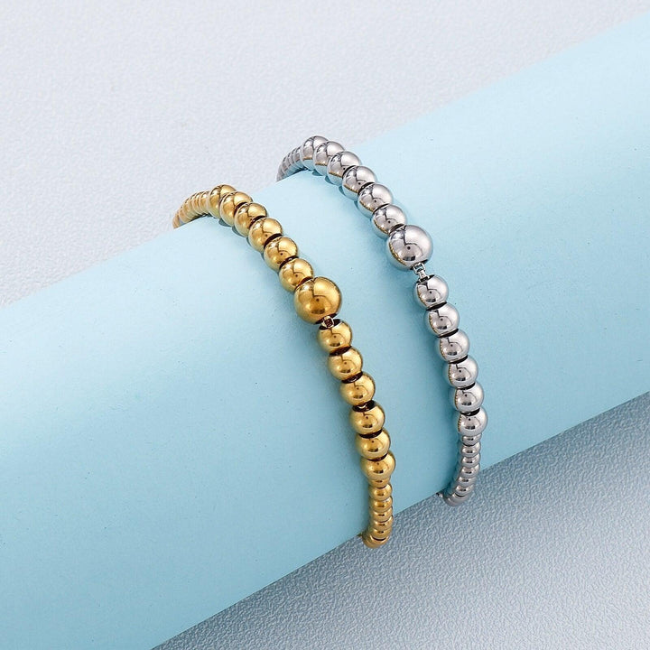 KALEN Stainless Steel Ball Bracelet For Women Korean Silver Gold Color Ball Bracelet Simple Student Adjustable Bracelet Jewelry.