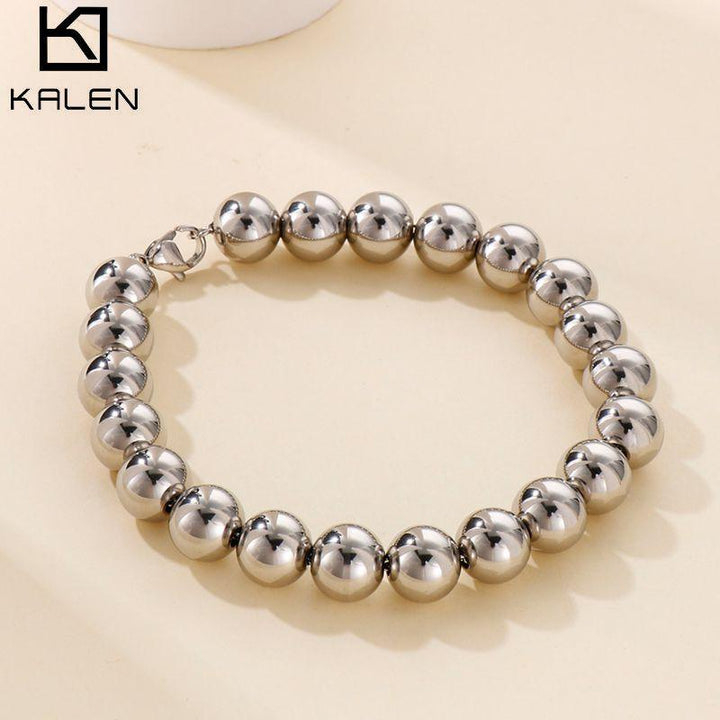 Kalen Stainless Steel Bracelet Women Bead Bracelet For Women Jewelry Bracelet Charm 8mm Bracelet Jewelry Accessory Gift.