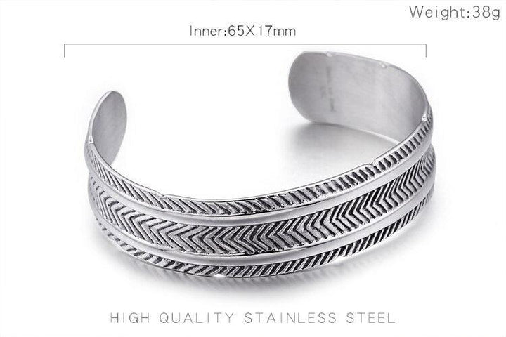 KALEN Stainless Steel Cuff Bracelet For Men Hip Hop Silver Color Twisted Bangle Male Jewelry.