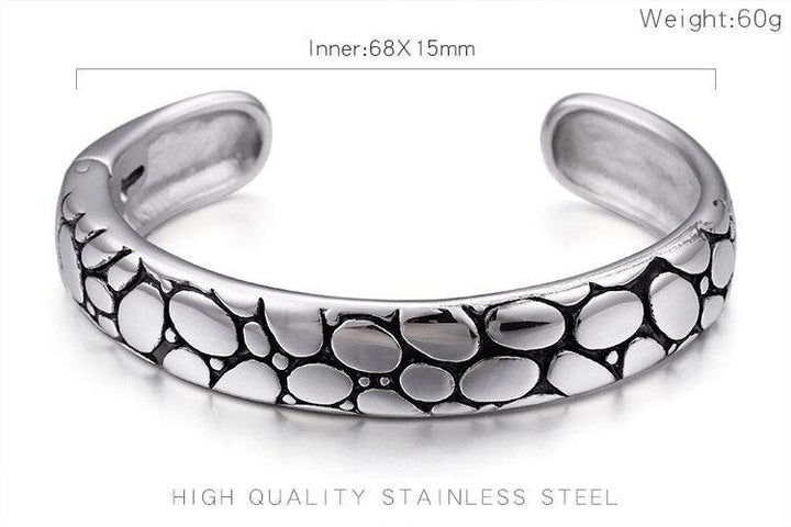 KALEN Stainless Steel Cuff Bracelet For Men Hip Hop Silver Color Twisted Bangle Male Jewelry.