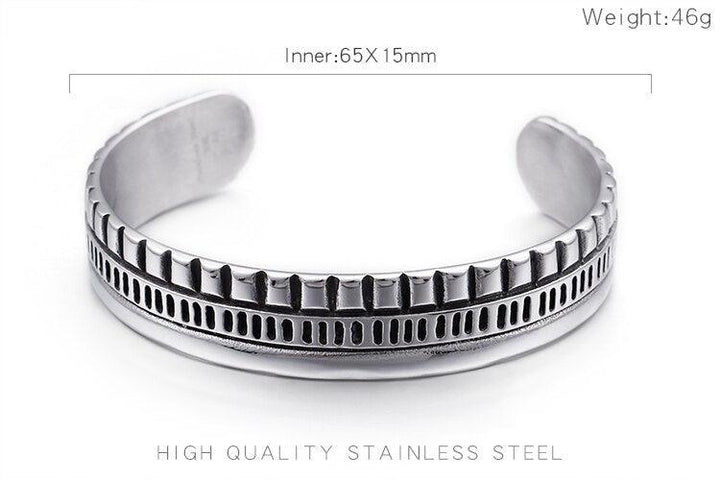 KALEN Stainless Steel Cuff Bracelet For Men Hip Hop Silver Color Twisted Bangle Male Jewelry.