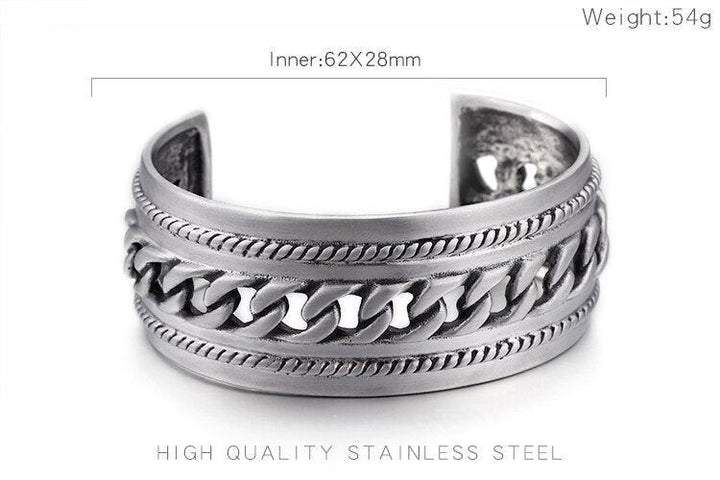 KALEN Stainless Steel Cuff Bracelet For Men Hip Hop Silver Color Twisted Bangle Male Jewelry.